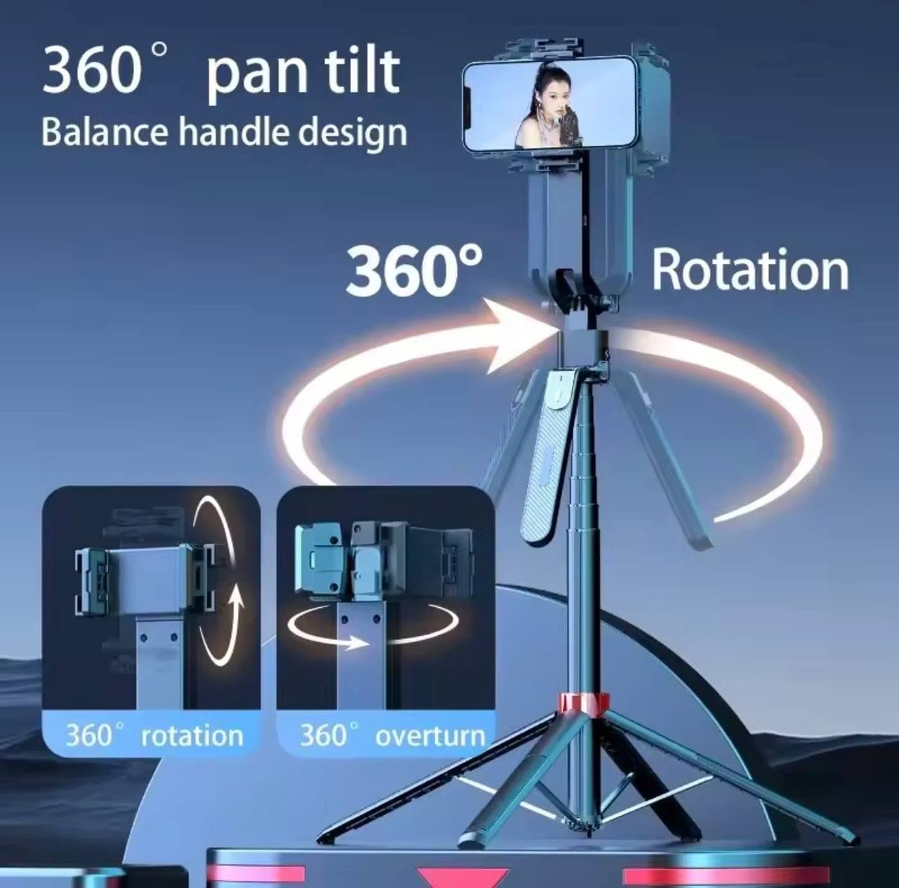 Q185 BRACKET INTEGRATED HANDHELD GIMBAL ANTI-SHAKE SMART AI GIMBAL SELFIE STICK 1.8M TRIPOD - image 1
