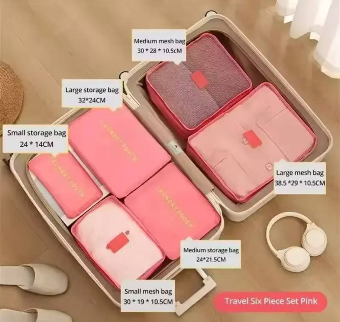 6pcs Travel Storage Bag Set for Clothes - image 1