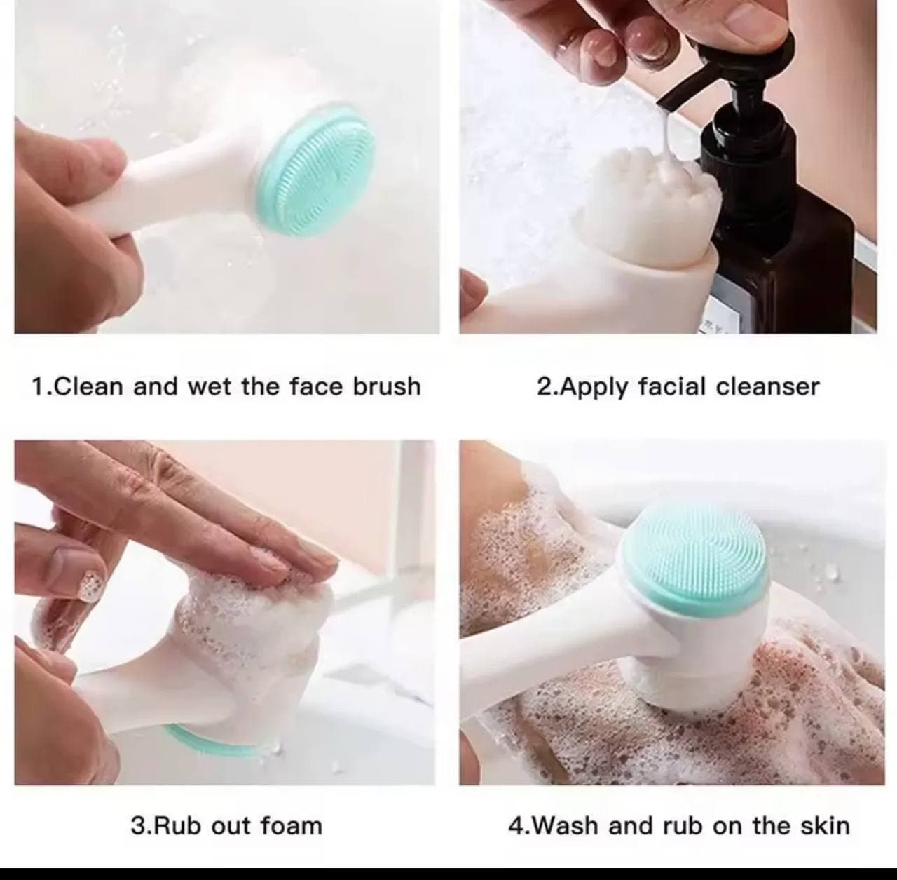 3D MANUAL DOUBLE SIDED SILICONE/FIBRE FACE SCRUBBING BRUSH - image 1