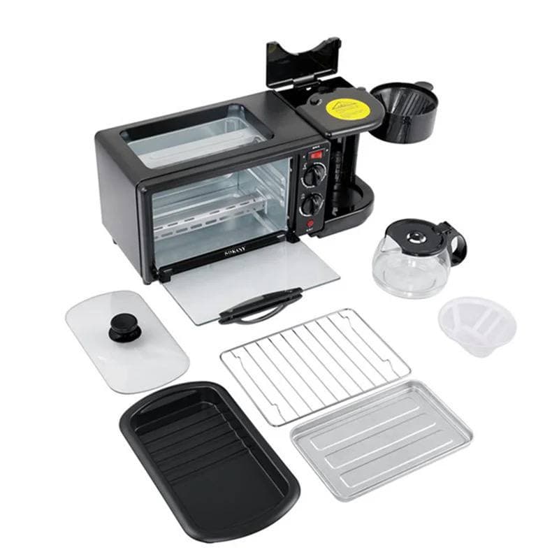 SOKANY 3in1 MULTIFUNCTION 1050WATT BREAKFAST MAKER (FOR GRILLING, TOASTING, BAKING, RE-HEATING, COFFEE MAKER) - image 1