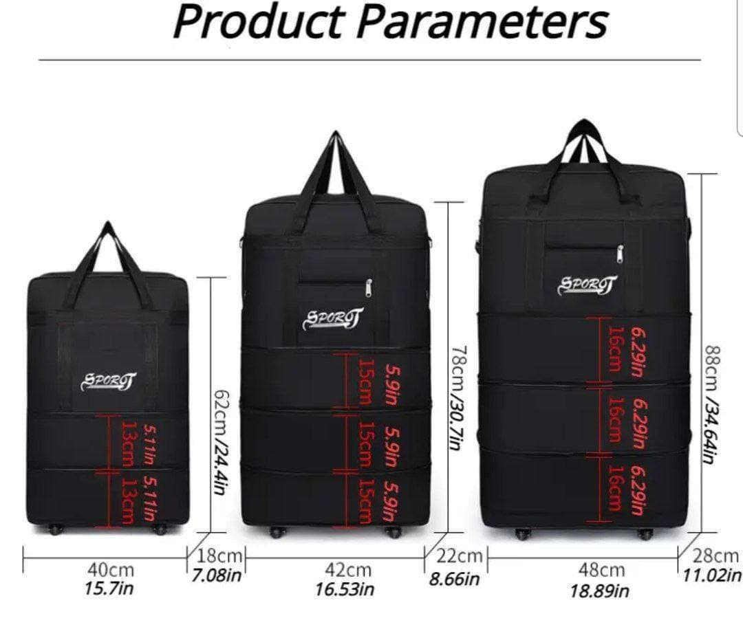 COLLAPSIBLE HIGH QUALITY LEATHER MULTIFUNCTIONAL LUGGAGE BAG - image 1