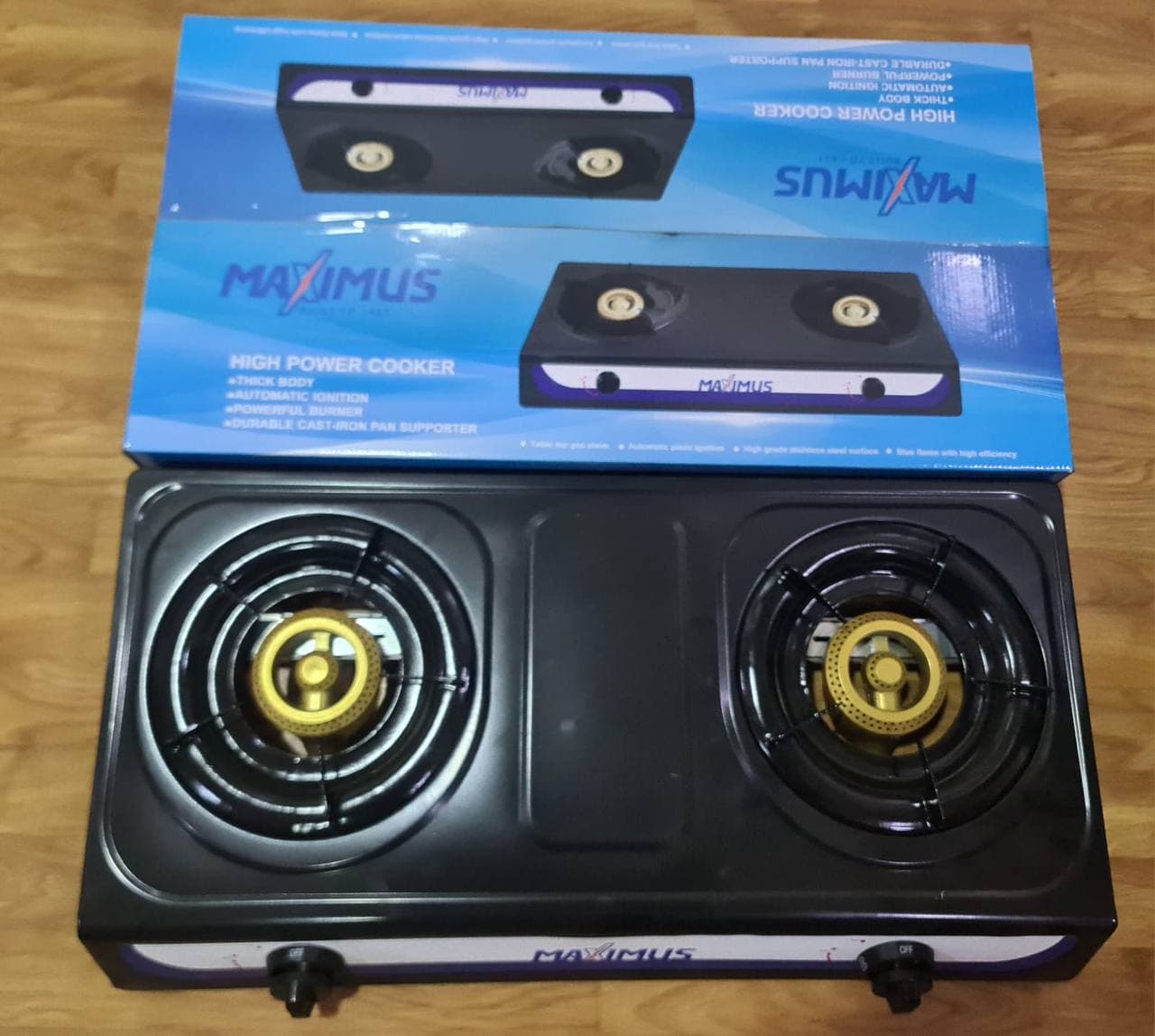 MAXIMUS HIGH POWER TABLETOP SELF IGNITION 2-FACED NONSTICK GAS COOKER (MODEL JV124) - image 1
