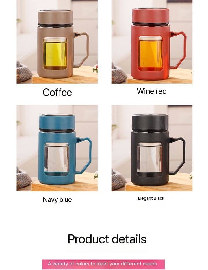 500ML INSULATED HANDLE GLASS CUP - image 1