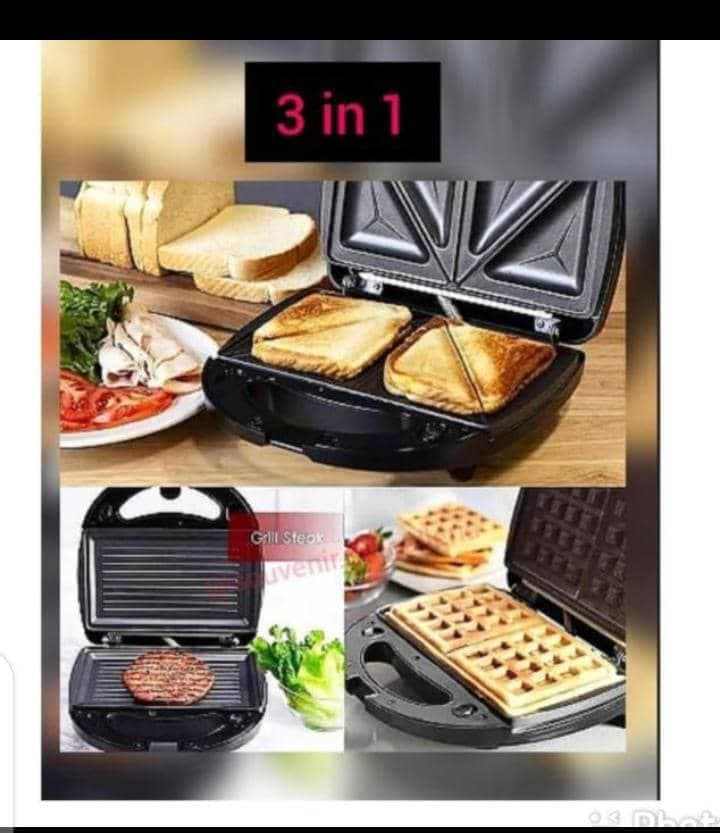 SOKANY 3in1 ELECTRIC DETACHABLE SANDWICH/WAFFLE/PANINI MAKER - image 1